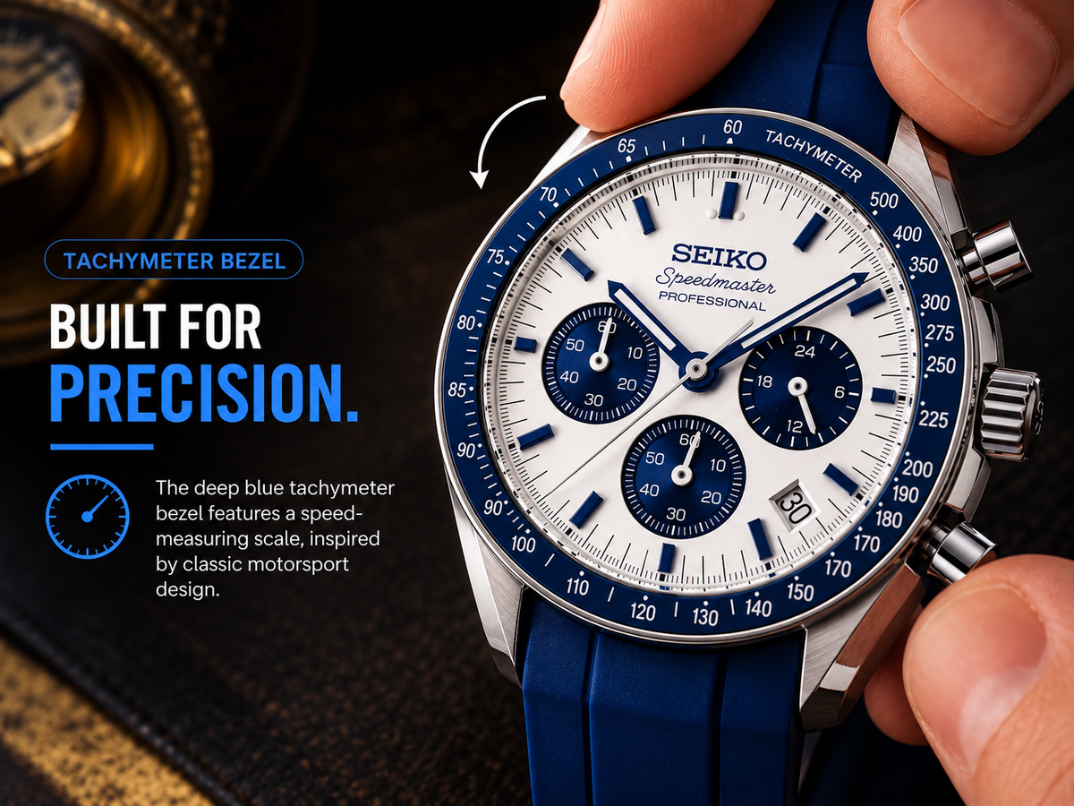 Custom Seiko Blue Bumblebee Chronograph Mod Watch