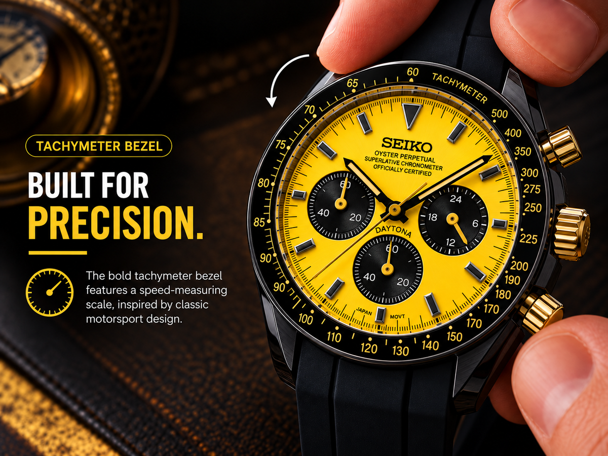 Custom Seiko Yellow Bumblebee Chronograph Mod Watch
